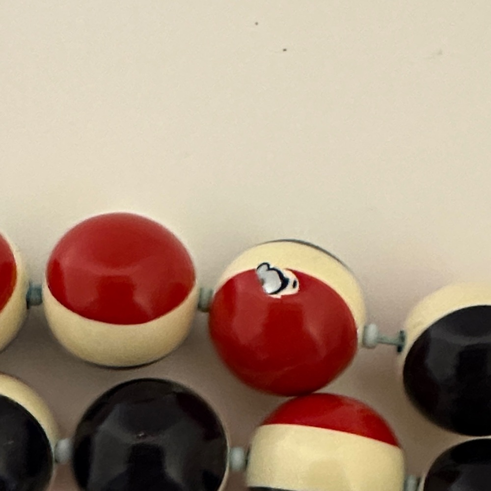 Vintage Red White & Blue Beaded Necklace - Picture 8 of 11